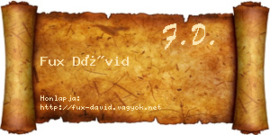 Fux Dávid névjegykártya